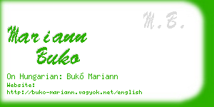 mariann buko business card