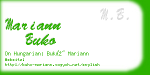 mariann buko business card